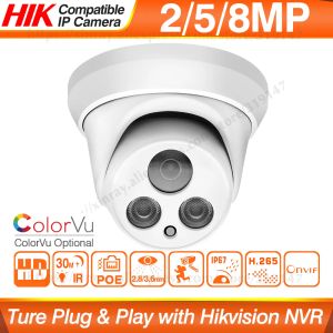 System HIK Compatable 5MP Dome POE IP -камера 8MP Security CCTV камера ColorVu IR 30M H.265 P2P Плагинок камера наблюдения