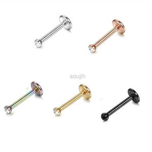 Vücut Sanatları Drperfect 1pcs 18 Gauge Paslanmaz Çelik Burun Saplamaları Kulak saplamaları Delme Vücut Piercing Kübik Zirkonya Kakma Takı D240503