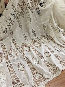 Elbiseler Vintage tarzı saf pamuk tığ işi dantel kumaş, gelin elbisesi gelinlik balo elbisesi haute couture pamuk dantel kumaş 130cm genişliğinde