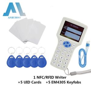 Card Handhell RFID 10 Duplicatore di frequenza 13.56MHz NFC Smart Chip Smart Cryption Decodifica Readitore 125KHz Key IC/ID Tag Writer Clone