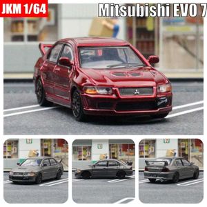 Diecast Model Arabalar 1 64 Mitsubishi Başlangıç ​​D Evo 7 VII Minimatür Model JKM 1/64 Premium Oyuncak Araç Aracı Ücretsiz Tekerlekler Dizel Alaşım Hediye2405