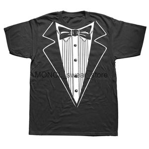 Erkek Tişörtleri Komik Smokin Düğün Partisi T Shirts Grafik Pamuk Strtwear Kısa Slve Doğum Günü Hediyeleri Yaz Stili T-Shirt Erkek Giyim H240506