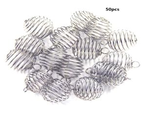 50pcs 2530mm kaplamalı spiral boncuk kafesi takılar kolye asılı içi boş fener topu bahar kolye kadınlar ve erkekler için mücevher yapımları9376356