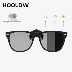 Солнцезащитные очки поляризованные переворачиваемые зажимы на мужчинах женщины, ловящие похромные очки, UV400 меняя ночное видение вождение очки