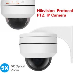 Web Kameraları 5.0MP Mini PTZ IP Kamera Süper HD 25660X1920 PAN/TILT 5X ZOOM IR Kubbe Kameralı Hava Kamera Poe IP Kameralar Hikvision Uyumlu