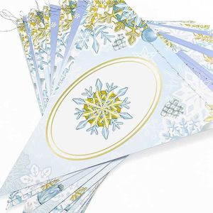 BANNER FLAGS 4M Frozen Snowflake Birthday festa di carta Triangolo bandiera decorazioni per banner per il compleanno invernale Wonderland Festa di Natale Pennant