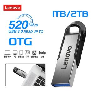 Adaptör Lenovo USB 3.0 2TB Yüksek Hızlı Kalem Sürücü Su geçirmez Pendrive USB Flash Sürücü Yüksek Hızlı 512GB Memoria Bilgisayar Ücretsiz Kargo
