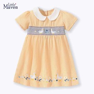 Kızın Elbiseleri Küçük Maven Bebek Kız Elbise Hayvan Ördek Aletleri Çocuklar İçin Çocuk Giysileri Giysileri Yaz Kızlar Parti Elbiseleri2405