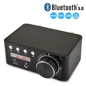 Усилитель 2CH Digital Hifi Bluetooth 5.0 Power Class D Amplifier Audio Amp 100W Home Theatre Car Marine USB TFCARD AUX в 50W*2