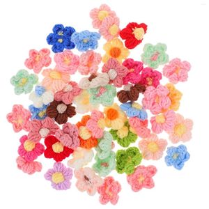 Flores decorativas costuram em manchas de flores Apliques florais de crochê embelezas de roupas artesanal de crochê