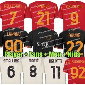 23 24 Rooman D-y-Bala Futbol Formaları T-O-TTI MAGLIA 2023 2024 Futbol _shirts Erkek Çocuk Kiti Tekdüze Oyuncu Hayranları Versiyon L-U-Kaku