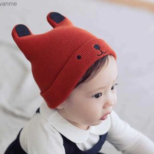 Шляпы кепков мультфильм новорожденный шляпа малыш малышка мальчик кошка тепло и милая шляпа зимнего боба 3d ухо Рождественский подарок wx