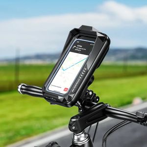 Su Geçirmez Motosiklet Bisikleti Cep Telefonu Tutucu Destek Universal Bisiklet GPS 360 ° Döndürme Cep Telefonu Tutucusu Açık Mekan Bisikleti için 240428