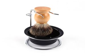 Meicoly Erkek Tıraş Kiti Dayanıklı Güzellik Tasarımı Kase Kupa Fırçası Sabun Yemeği Stand Tutucu Taşınabilir Tırık Jilet Sakalı Temiz Tıraş Alt Seti 3P7676595