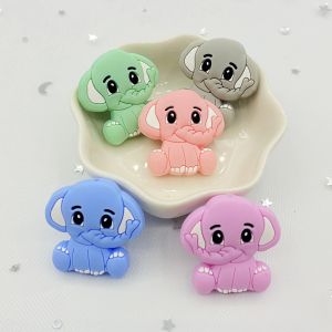 Bloklar 20pcs Mini Fil Silikon Boncuk Boncuklar BPA Ücretsiz Silikon Teether DIY Crafts Silikon Teeter Molar Oyuncaklar Bebek Bakımı Teether