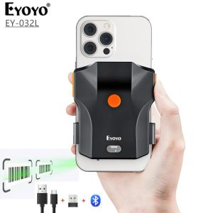 Tarayıcılar Eyoyo Barkod Tarayıcı 2D Bluetooth Geri Kelepçe Elde Tesisat 1D QR Tarayıcı 2.4G Kablosuz Barkod Okuyucu İPhone, Android, iOS için