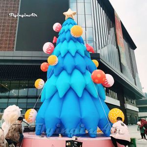 Toptan açık Noel dekorasyonları reklam şişme Noel ağacı 7m 23ft yükseklik simüle edilmiş hava üflemeli her yaprak dökmeyen ağaç yeni yıl için LED ışık