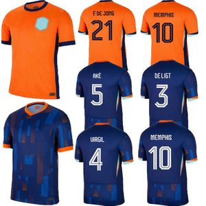 24 25 Holanda Memphis Hot Selling 2024 2025 Holland Club Jersey Jong Virgil Dumfries Bergvijn Camisa 2024 Klaassen Blind de Ligt Men Football Shirt