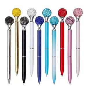 Ball Pen Toptan Eleman Kristal Silindir Büyük Pırlanta Beyaz Kalemleri Gem Düğün Ofis Malzemeleri Hediye 11 Renk Nokta S