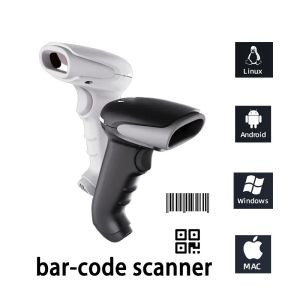 Сканеры OnedImensional Wired Laser Scanning Gun Bluetooth Двойной беспроводной беспроводной штрих -кодовый склад Super Cashier сканирующее пистолет