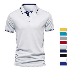 Мужские футболки 2024 New Deer Summer Solid Polo рубашка мужская спортивная футболка для спортивного стиля с короткими рукавами Spot J240506