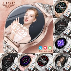 Смотрите Lige 2023 Smart Watchs Women Women Smart Wwatch для женщины Bluetooth Call Fitness Watchs Watch Alist Watch Bess, Rose Golden, бесплатная доставка