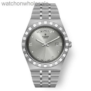 Lüks Tudory Marka Tasarımcı Kol saati İmparator Swiss Watch Royal Serisi Mens Watch 41mm Çelik Band Silver Diamond M28600-0002 Gerçek 1: 1 Logo