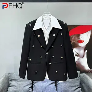 Мужские костюмы PFHQ 2024 Металлические пуговицы Blazers Высококачественная тяжелая промышленность.