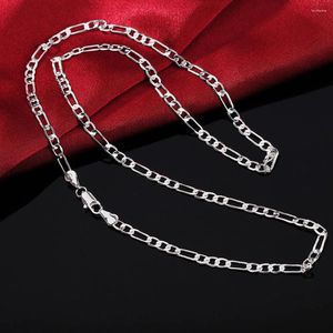 Zincirler 40-75cm gümüş renkli 4mm zincir kolye Kadınlar için Lady Erkekler Zarif Lüks Muhteşem Cazibe Moda Takı