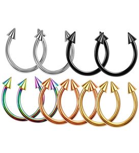 10pcs/lot çelik kulak sarmal piercingler kaş lakin meme ucu burun septum dudak esir kasnak halkaları dil küpe piercing mücevherler2640481