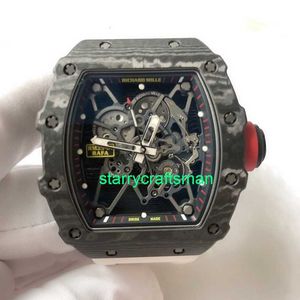 RM Luxury Watches Mechanical Watch Mills Erkekler Serisi NTPT Manuel Mekanik Moda Erkekler Saati RM35-01 Siyah NTPT STQD