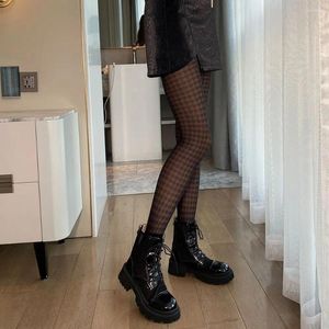Kadınlar SOCKS Zarif moda patchwork lolita JK Houndothstooth ince Kore çorapları örgü külotlu çorap tayt şerit