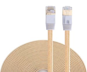 CAT 7 Ethernet Cable Нейлоновый плетенный 16 -футовый 16 -футовый Cat7 Высокоскоростная профессиональная золотая заглушка STP провода Cat 7 RJ45 Ethernet Cable 16ft7360575