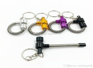 Mini Taşınabilir Renkli Yay Bükülebilir Sigara Aksesuarları Mini Duman Tüp Metal Tüp Sigara Boru Mini Alüminyum Tütün Anahtarlığı 1399605