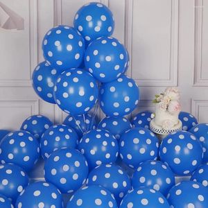 Parti Dekorasyonu 30 PCS/Set Dış Uzay Mavisi Polka Dot Balonlar 12 inç Lateks Helyum Yuvarlak Bebek Duşları Doğum Günü Süslemeleri