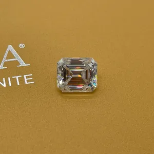 Lotusmaple Emerald Corte 0,2CT - 12ct de alta qualidade Moissanite LOW Gemstone Color D Clarity FL Cada um ≥0,5 °
