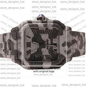 Нарученные часы хип -хоп круглый разрез настраивайте все размеры натуральные ручные работы для Mens Diamond Watch 8126