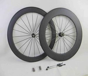 Колеса с углеродным велосипедом передние 60 мм плюс задний 90 -миллиметровый базальтовый тормозный поверхность Клинчер трубчатый дорожный велосипед