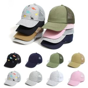 Sun Hat Toddler Beyzbol Şapkası Bebek Kapağı Dinozor Baskılı Ayarlanabilir Yaş 0-5y Sıradan Erkek Kızlar 240426