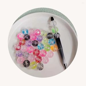 Figurine decorative da 18 mm simpatiche perle perle acriliche colorate trasparenti per perle rotonde per gioielli che producono braccialetti fai -da -te