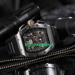 RM Luxury Uhren Mechanische Uhrenmühlen Johnson Watch Mens Mechanische Xenongas -Wurmloch -Konzept Herren Mechanische Tritiumgasuhr Schwarze Silber Diamon StpP