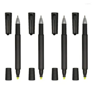 Floresan Marker Kalem Siyah Jel 2 arada Çift Uçlu Çarpışma NIB Renkli Uç Not damlası için