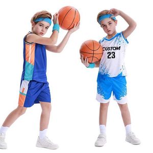 Formalar Çocuk Basketbol Giyim Ucuz Basketbol Üniforma Setleri Erkek Basketbol Forması Ldren H240508 için Nefes Basketbol Gömlekleri