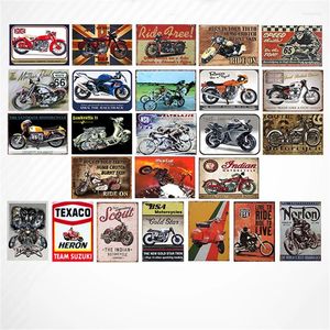 Dekoratif Figürinler Motosiklet Retro Metal Poster Teneke İşaretler Vintage Garaj Duvar Plakes Adam Mağara Pub Bar Kulübü Loft Mağaza Ev Dekor Tabakları