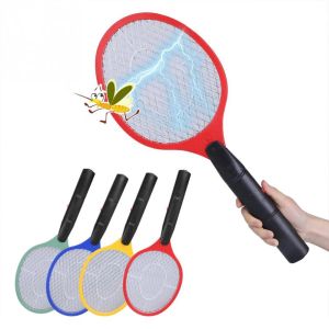 Zappers Summer Triple Nets House Attery Power Electric Fly Swatter Electric Pestser Repeller Bug Zapper Racket Wireless Long Hande