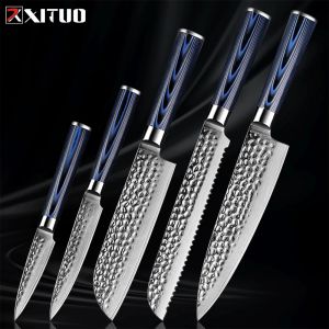 Xituo Premium Çekme Şef Bıçağı Ultra Keskin Yapışmaz Knife Japon Şam Balık, Et, Sebzeler İçin Çelik Kitche Bıçaklar