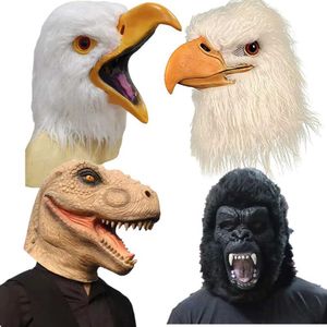 Parti Maskeleri Kartal Maske Eşek At Penguen Tam Yüz Karnaval Rol Oyun Hayvanat Bahçesi Props Hayvan Lateks Fun Cadılar Bayramı Kostüm Q240508