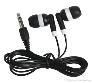 Evrensel En Ucuz 100 PCS/Lot Tek Kullanımlık Siyah Renkli Kulak İçi Kulaklıklar İPhone 4 5 6 Kulaklık MP3 MP4 MP4 3.5mm O DHL Free1817949