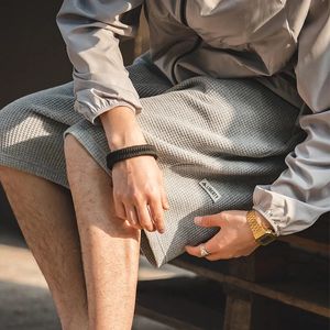 Maden Vintage Ship-Zippered Cargo Waffle Shorts Мужские тяжелые пляжные баскетбольные шорты повседневная рабочая одежда прохладные шорты 240506