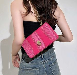 Moda tasarımcı omuz çantası kadın yeni moda çok yönlü çanta kartal kafa yılan desen eklenmiş zincir crossbody çanta